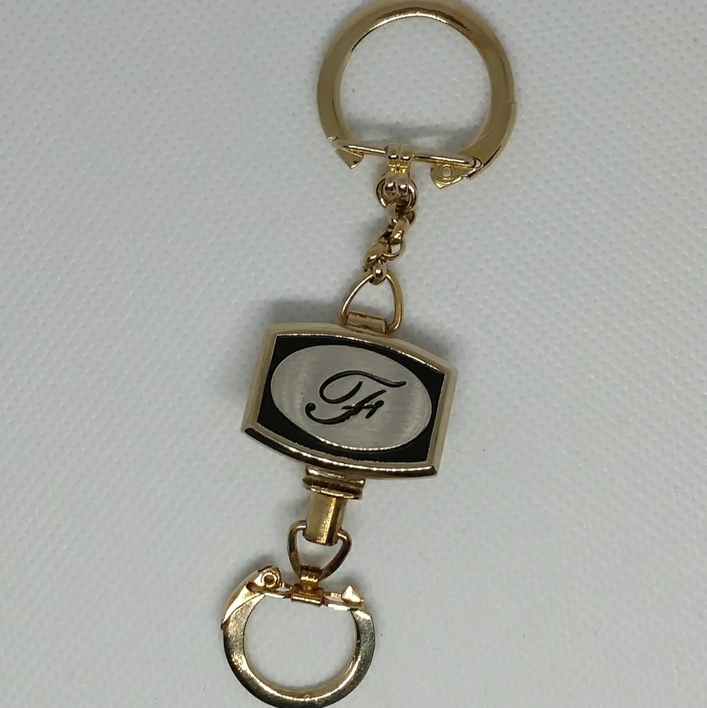 Mid-century F Initial/Monogram Key Fob Vintage